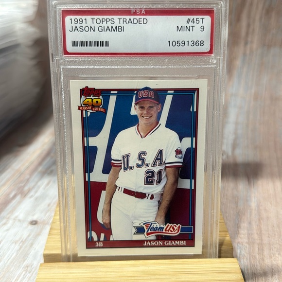 1991 Topps Traded Jason Giambi #45T PSA Mint 9 Baseball Card Item #ME557 - Picture 1 of 3